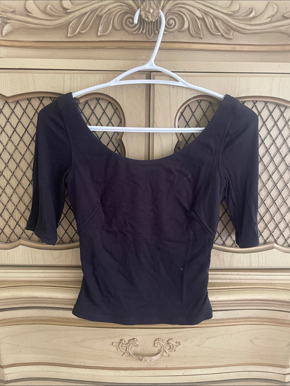 lululemon athletica Black Scoop-Neck Short Sleeve Top